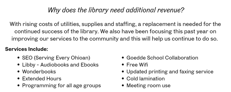Why does the library need additional revenue?